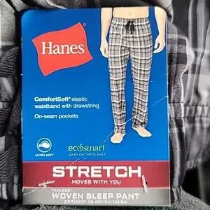 Hanes Pants Hanes Mens Woven Stretch Sleep Pant Size Xl Grey Black Plaid Nwt Poshmark